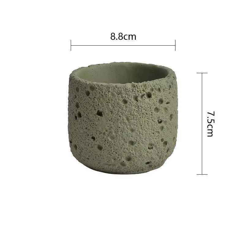 Eco-Friendly Candle Holder,Green Home Decor,Eco-Materials,Gift Item,Volcanic Rock-Inspired Design,Magnesium Clay,1Pc, Tealight