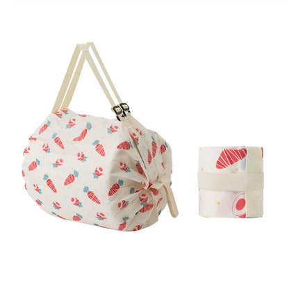 Large Capacity Folding Shopping Bag Eco-Friendly Reusable Portable One Shoulder Handbag for Travel Multipurpose Storage Bag