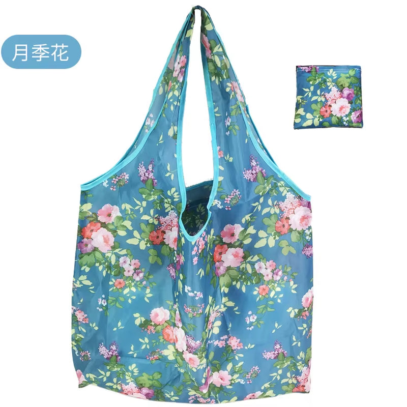 Reusable Shopping Bags Foldable Large Size Women Shopping Bags Totes Heavy Duty Washable Cloth Grocery Bags Eco-Friendly Bags