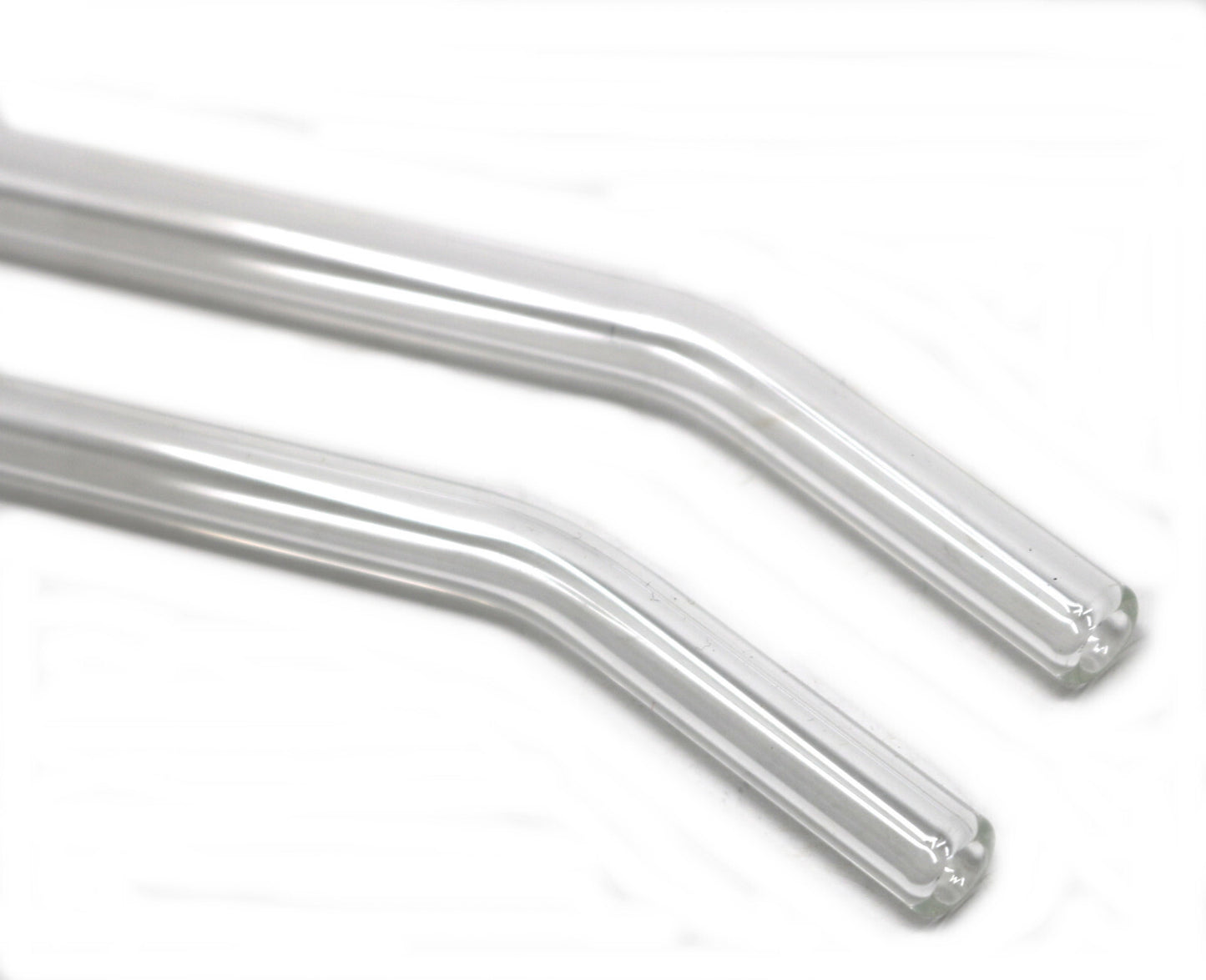 8 X Glass Drinking Straws Eco Friendly Reusable Party | 2 X Cleaning Brush