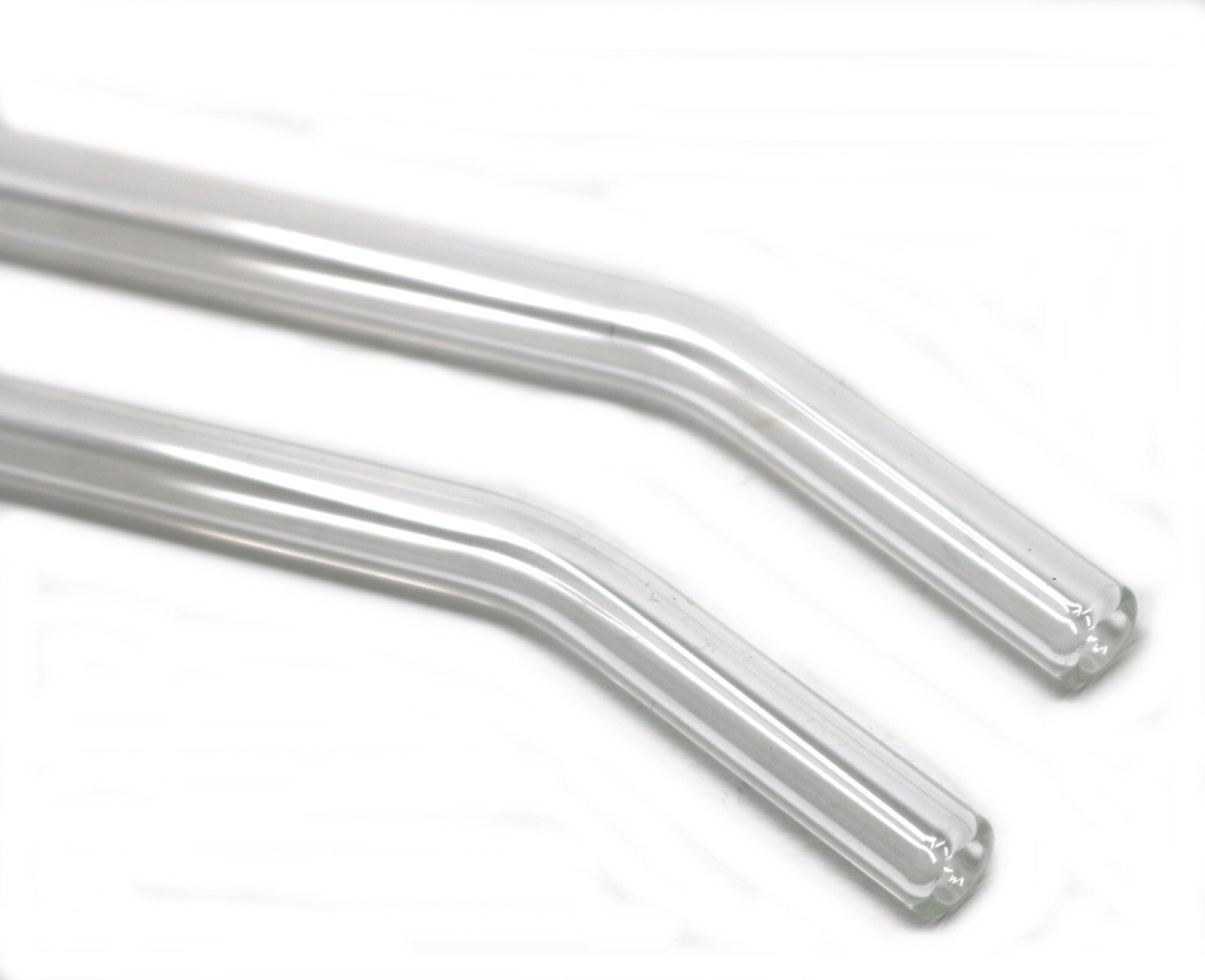 8 X Glass Drinking Straws Eco Friendly Reusable Party | 2 X Cleaning Brush