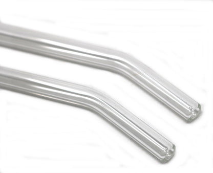 8 X Glass Drinking Straws Eco Friendly Reusable Party | 2 X Cleaning Brush