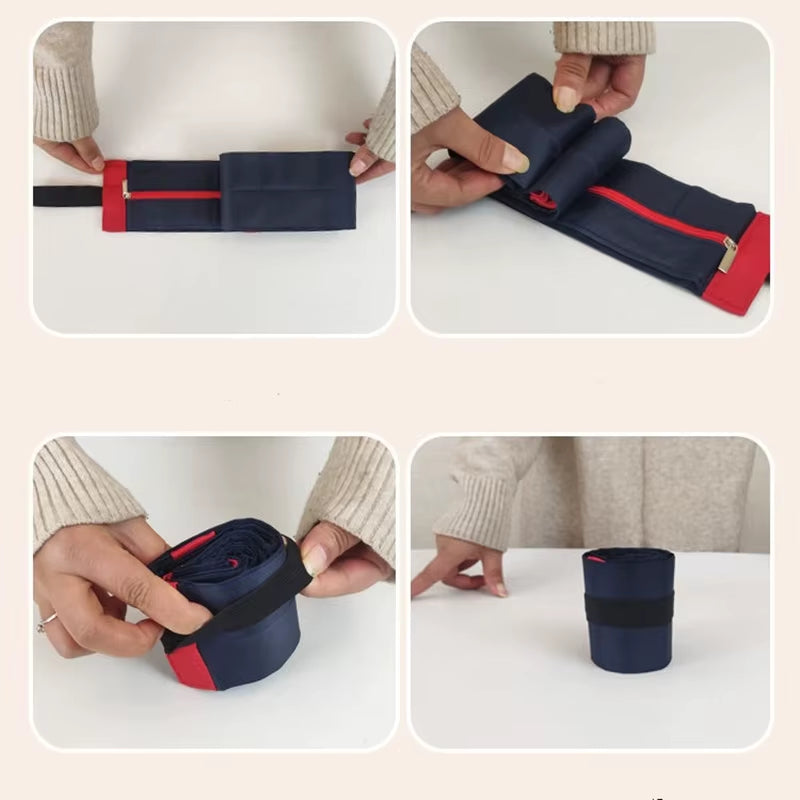 Large Capacity Folding Shopping Bag Eco-Friendly Reusable Portable One Shoulder Handbag for Travel Multipurpose Storage Bag