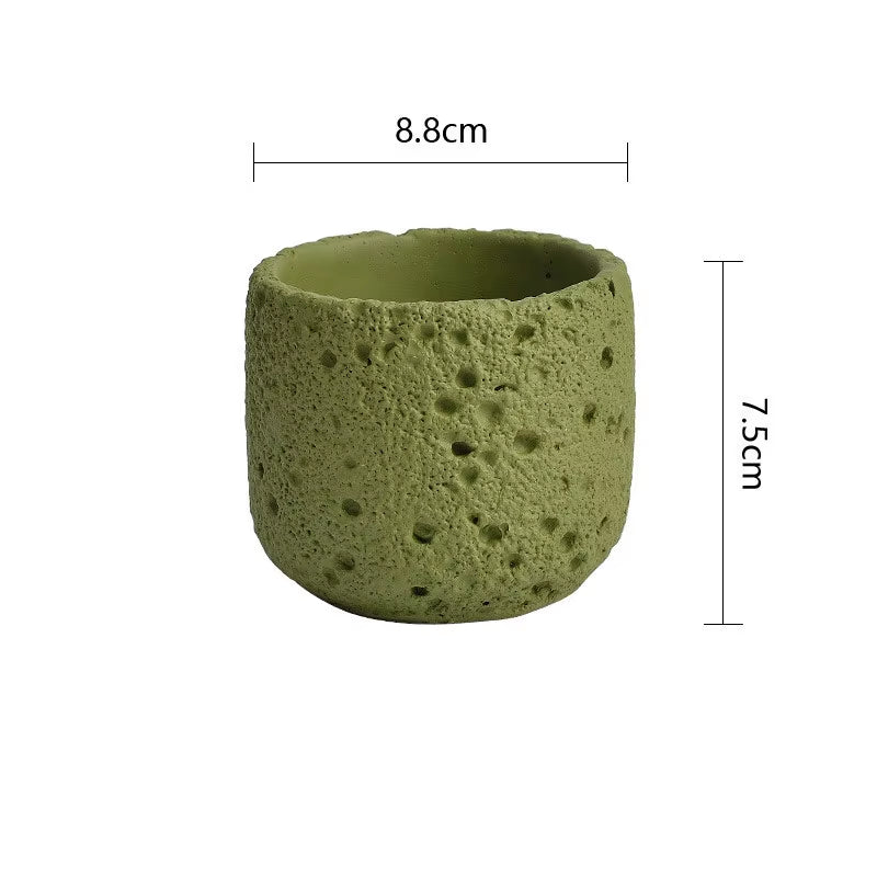 Eco-Friendly Candle Holder，Green Home Decor，Eco-Materials，Gift Item，Volcanic Rock-Inspired Design,Magnesium Clay,1Pc, Tealight