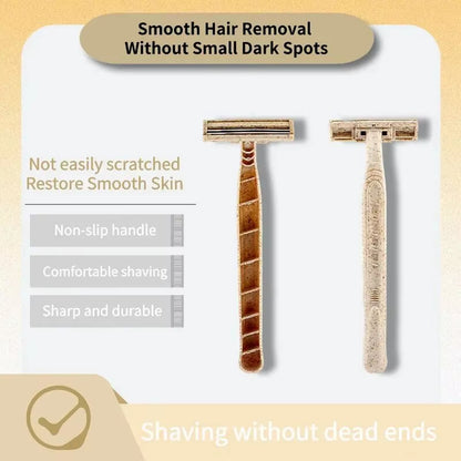 8Pcs Manual Shaving Razor Eco-Friendly Biodegradable Shaving Tool Triple Blade Disposable Shaving Razor Portable Travel