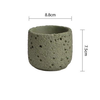 Eco-Friendly Candle Holder，Green Home Decor，Eco-Materials，Gift Item，Volcanic Rock-Inspired Design,Magnesium Clay,1Pc, Tealight