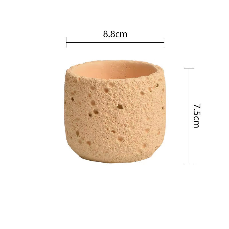 Eco-Friendly Candle Holder，Green Home Decor，Eco-Materials，Gift Item，Volcanic Rock-Inspired Design,Magnesium Clay,1Pc, Tealight