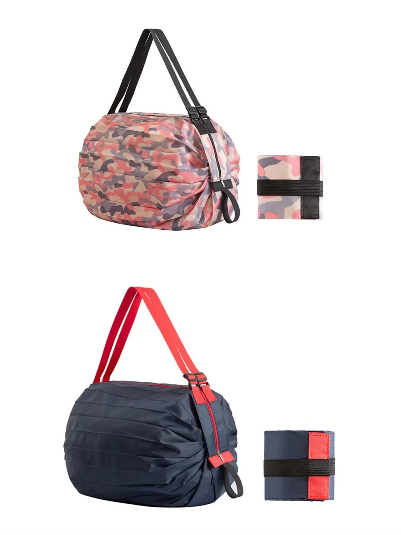 Large Capacity Folding Shopping Bag Eco-Friendly Reusable Portable One Shoulder Handbag for Travel Multipurpose Storage Bag