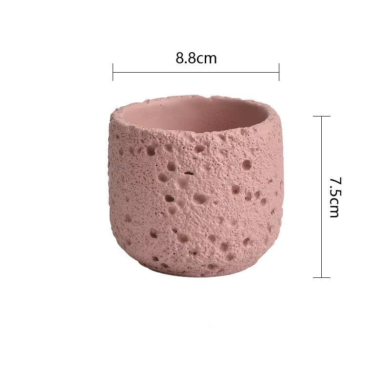 Eco-Friendly Candle Holder，Green Home Decor，Eco-Materials，Gift Item，Volcanic Rock-Inspired Design,Magnesium Clay,1Pc, Tealight