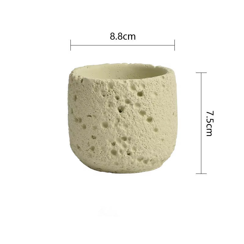 Eco-Friendly Candle Holder，Green Home Decor，Eco-Materials，Gift Item，Volcanic Rock-Inspired Design,Magnesium Clay,1Pc, Tealight