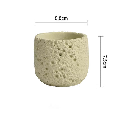 Eco-Friendly Candle Holder，Green Home Decor，Eco-Materials，Gift Item，Volcanic Rock-Inspired Design,Magnesium Clay,1Pc, Tealight