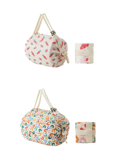 Large Capacity Folding Shopping Bag Eco-Friendly Reusable Portable One Shoulder Handbag for Travel Multipurpose Storage Bag