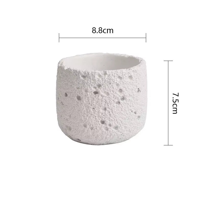 Eco-Friendly Candle Holder，Green Home Decor，Eco-Materials，Gift Item，Volcanic Rock-Inspired Design,Magnesium Clay,1Pc, Tealight