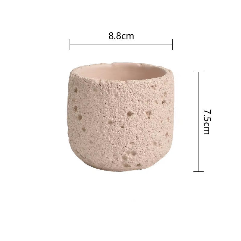 Eco-Friendly Candle Holder，Green Home Decor，Eco-Materials，Gift Item，Volcanic Rock-Inspired Design,Magnesium Clay,1Pc, Tealight