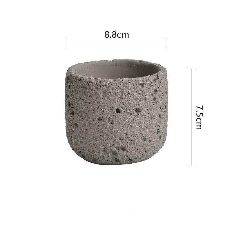 Eco-Friendly Candle Holder，Green Home Decor，Eco-Materials，Gift Item，Volcanic Rock-Inspired Design,Magnesium Clay,1Pc, Tealight