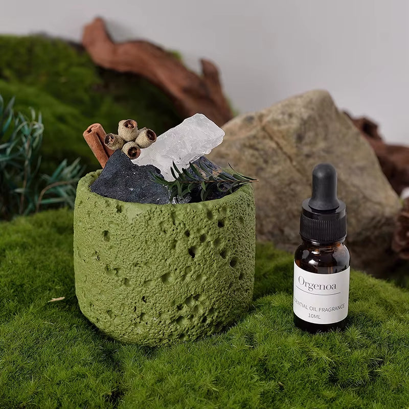 Eco-Friendly Candle Holder，Green Home Decor，Eco-Materials，Gift Item，Volcanic Rock-Inspired Design,Magnesium Clay,1Pc, Tealight