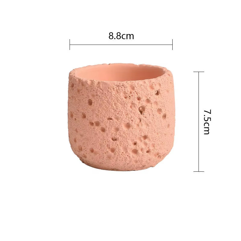 Eco-Friendly Candle Holder，Green Home Decor，Eco-Materials，Gift Item，Volcanic Rock-Inspired Design,Magnesium Clay,1Pc, Tealight