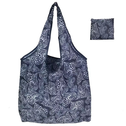 Fashion Printing Foldable Eco-Friendly Shopping Bag Tote Folding Pouch Handbags Convenient Large-Capacity for Travel Grocery Bag