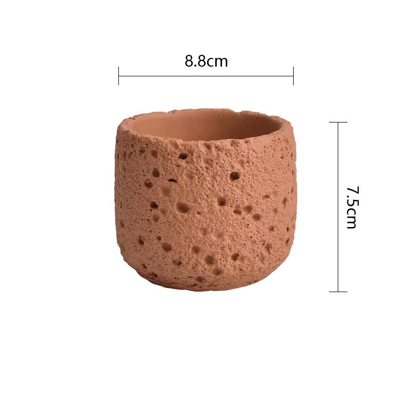 Eco-Friendly Candle Holder，Green Home Decor，Eco-Materials，Gift Item，Volcanic Rock-Inspired Design,Magnesium Clay,1Pc, Tealight